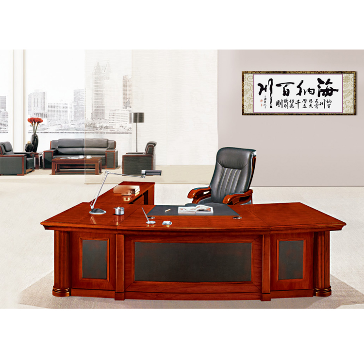 Chinese Style Design Top Grade L Shaped Office Executive Desk (HY-D6218)