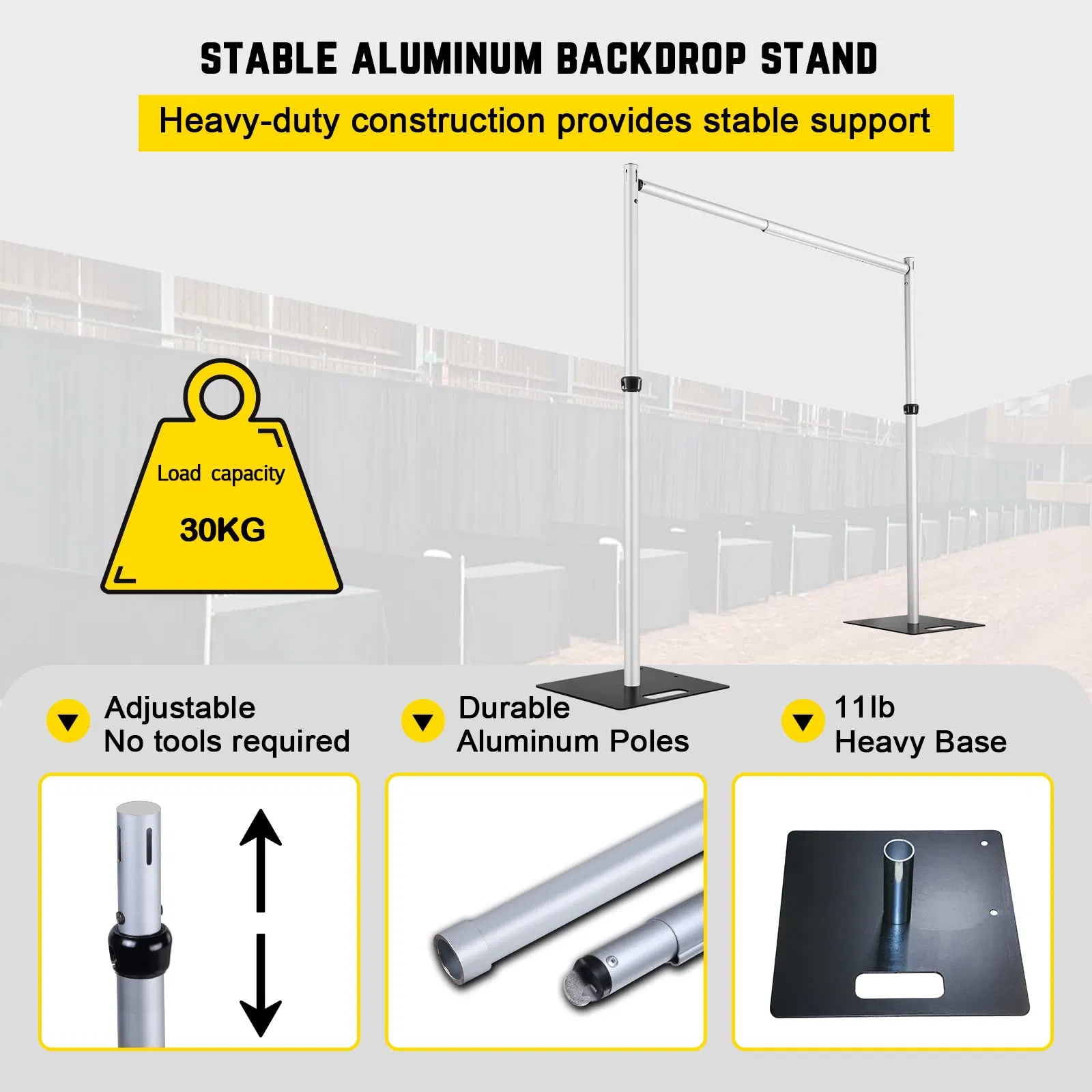 Adjustable 10*10FT Aluminum Steel Pipe and Drape Kit Wedding Party Flowers Display Stand