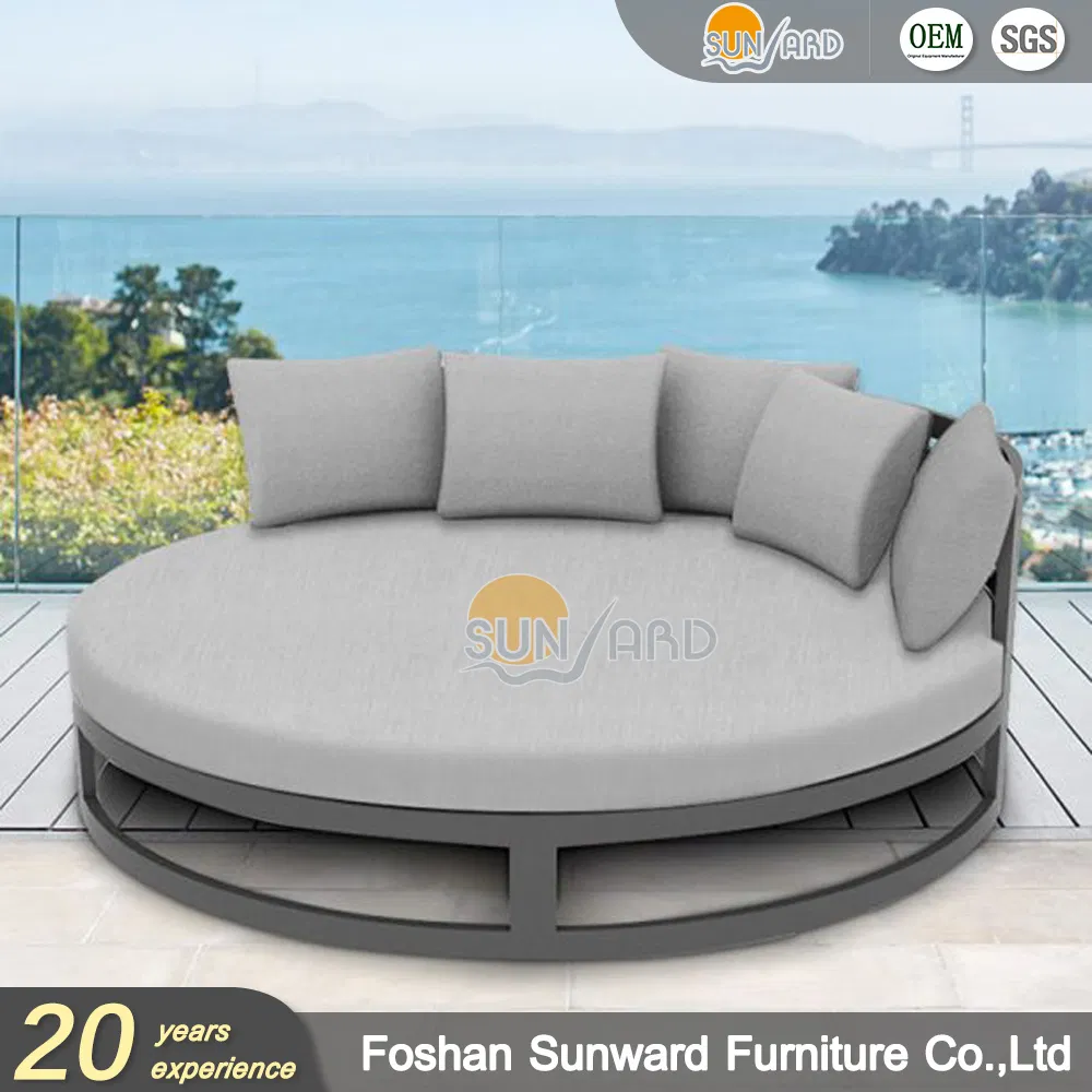 Modern Chinese Customized Outdoor Garden Hotel Home Resort Villa Project Balcony Leisure Aluminum Sofa Daybed Furniture