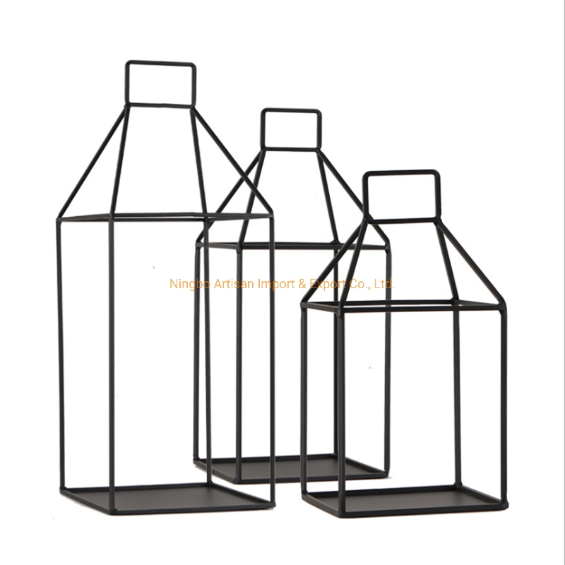 Black Iron Pergola Flower Potting Holder Stand in Set