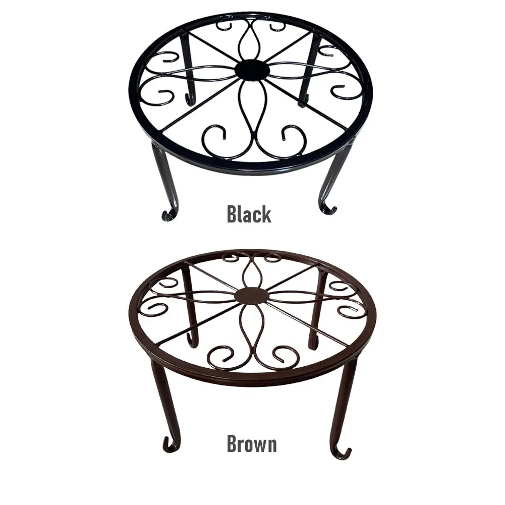 Display Shelf Stool Rustproof Home Decor Table Indoor Outdoor Durable Garden Round Plant Stand Retro Flower Pot Iron Holder