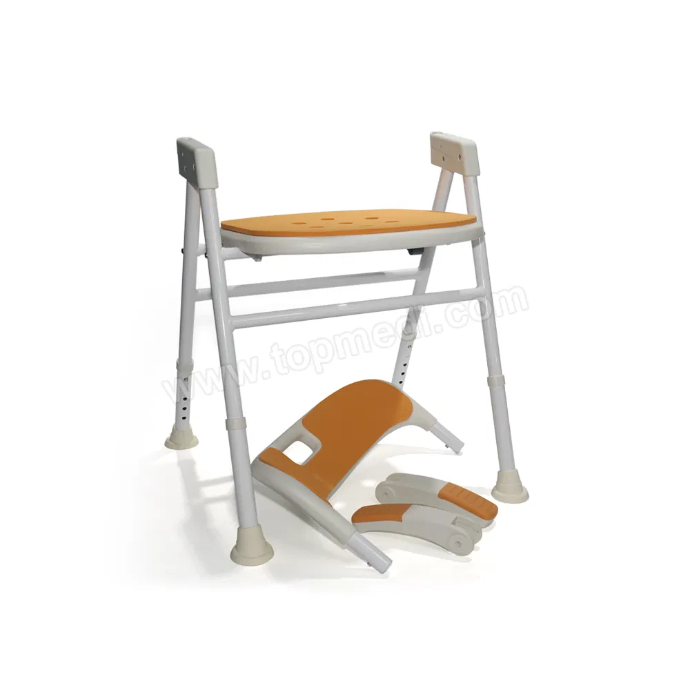 Multi-Functional Aluminum Shower Seat Chair with Hoof-Shaped Non-Slip Rug