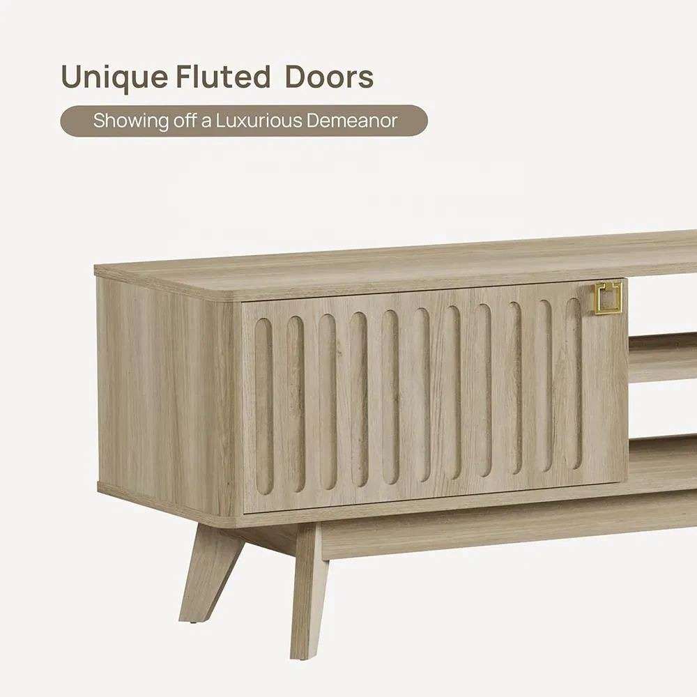 Modern TV Stand Media Console Cabinet Wood Living Room Entertainment TV Unit