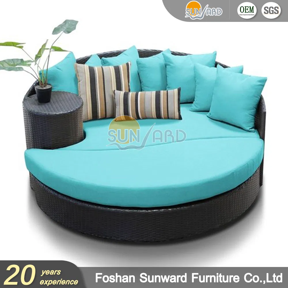 Outdoor UV Resistance Modern Chinese Customized Outdoor Garden Hotel Home Resort Villa Project Balcony Leisure Aluminum PE Wicker Furniture Sofa Daybed