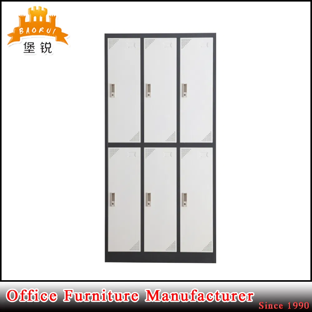 Jas-028 Chinese Factory Metal Gym/School Clothes Kids Steel 6 Doors Locker/Wardrobe