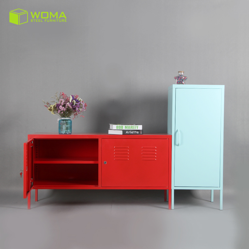 Modern Living Room Black Metal TV Stand Cabinet Console with Leg