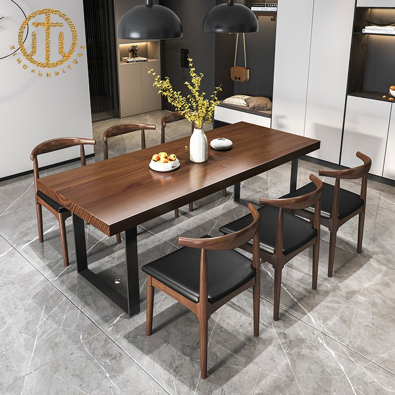 Modern Chinese Rectangular Brown Waterproof Customized Living Room Dining Table
