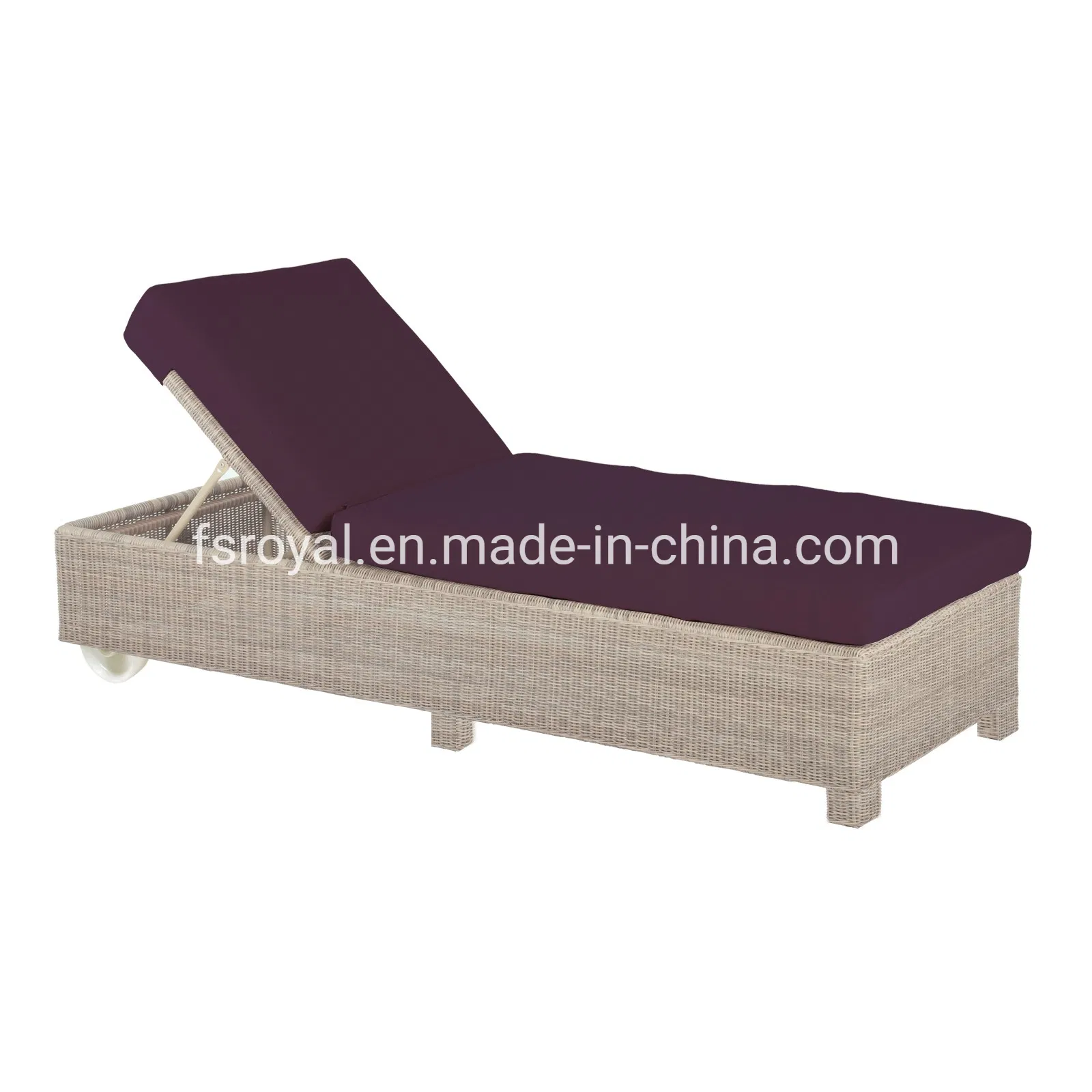Chinese Modern Outdoor Garden Hotel Home Patio Furniture Sun Lounger Aluminium Sunbed Sofabed Daybed