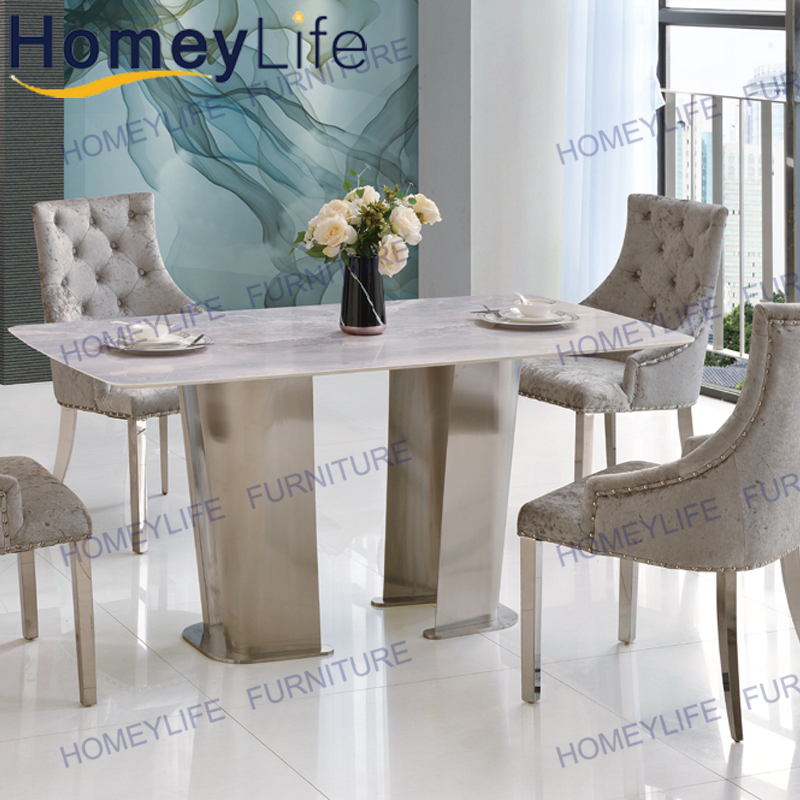 Chinese New Model Restaurant Furniture Marble Top Dining Table