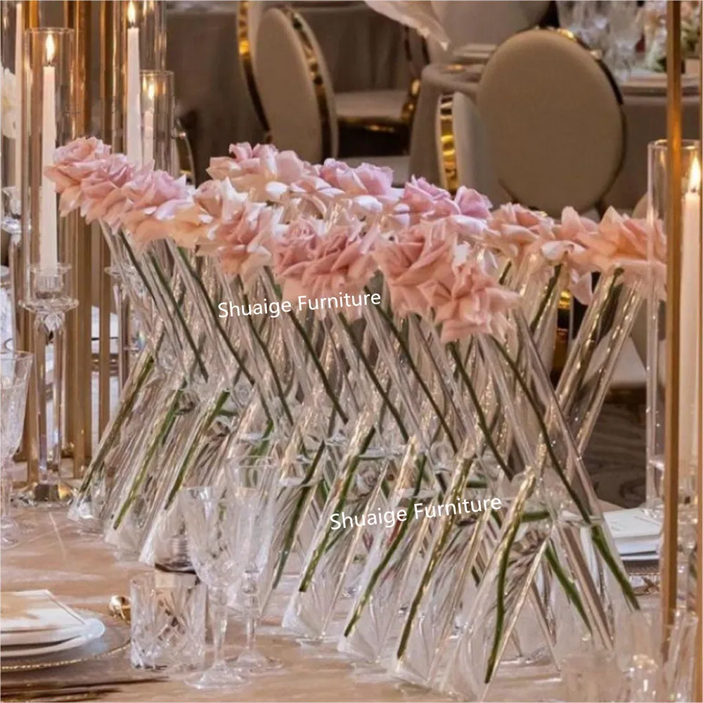 Modern Hotel Wedding Party Furniture Glass Flower Stand