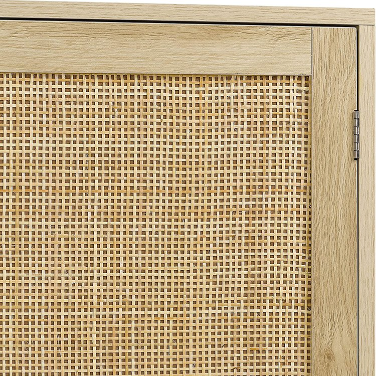 Finnhomy Sideboard Buffet Cabinet, Kitchen Storage Cabinet with Rattan Decorated Doors, Cupboard Console Table