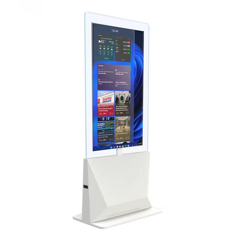 Letine 49 55 Inch Ultra Slim Floor Standing Transparent OLED Screen Advertising Screen
