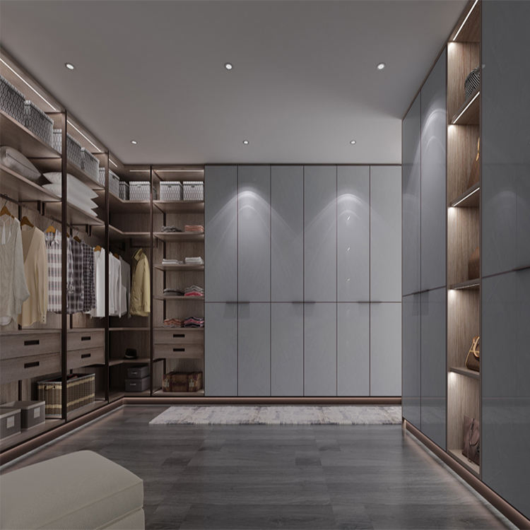 Chinese Factory Custom Bedroom Set Furniture Closet Cabinet Design L Shape Wardrobe