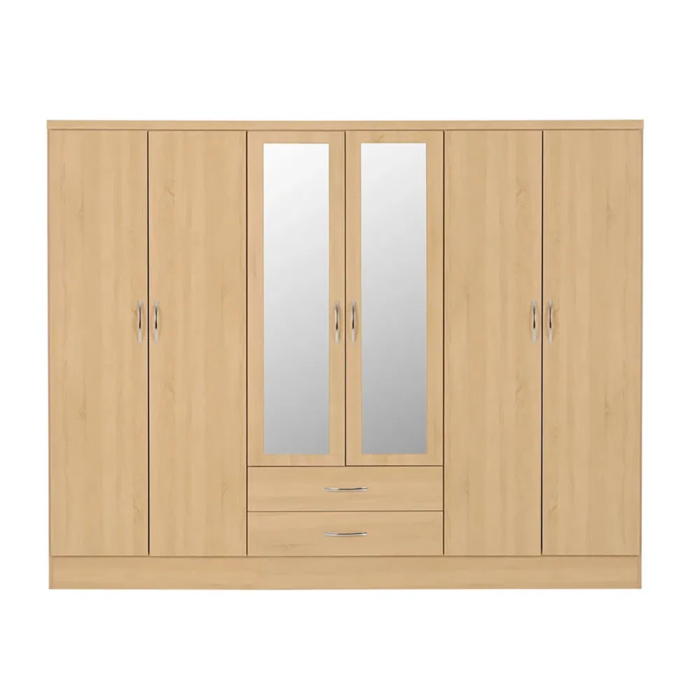 Chinese Factory Wholesale Price Home Furniture Bedroom Multispace Storage Wardrobe with Mirror Hinged Door