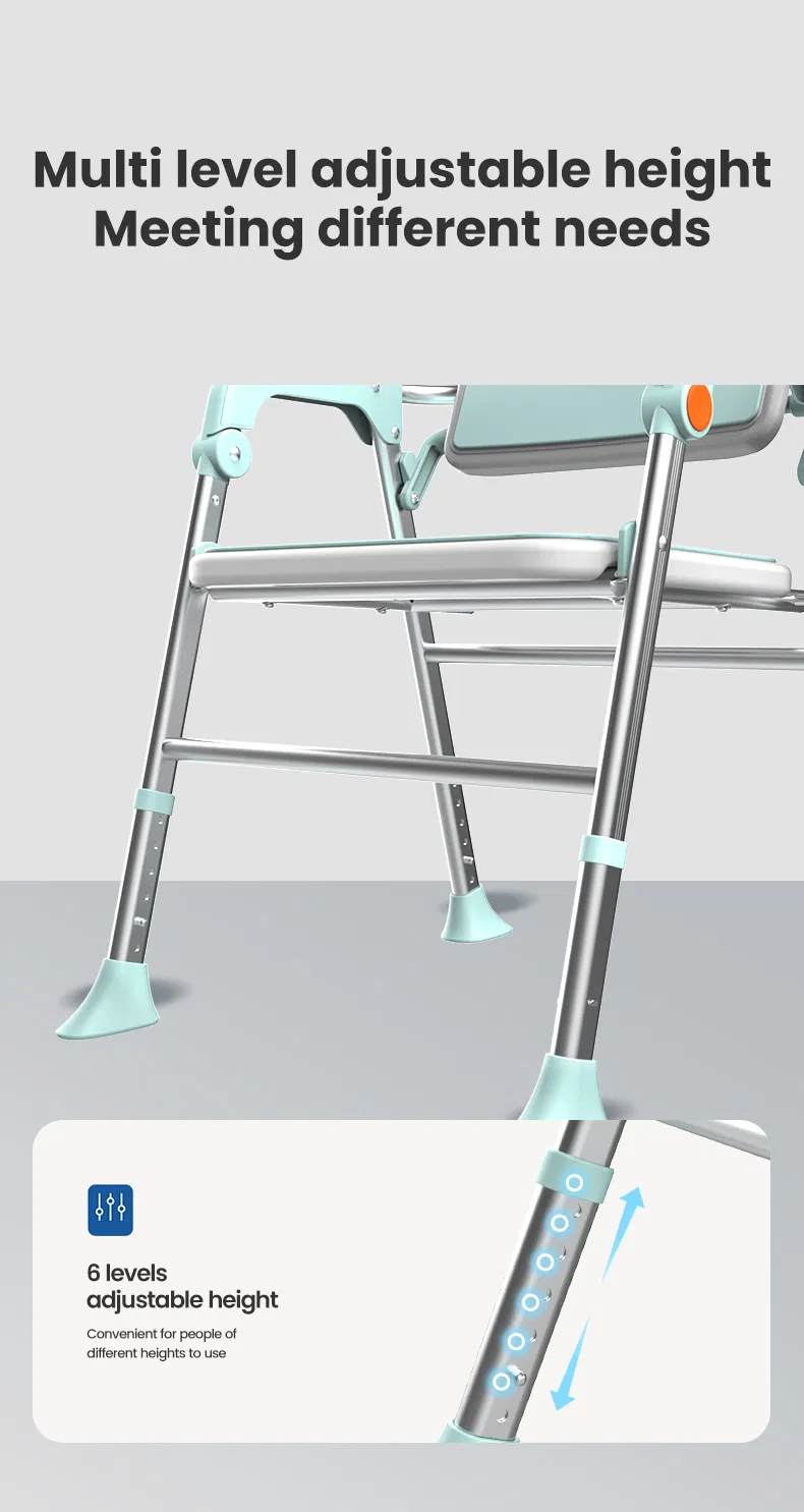 Space-Saving Folding Shower Chair Patent Wide-Stance Anti-Tip Base