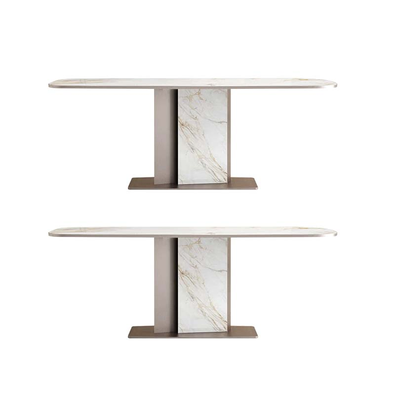 Chinese Latest Buffet Restaurant Dining Chair Steel Stone Leg Italian Design Dining Table Set