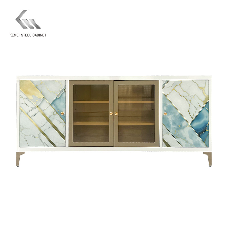 TV Cabinet Stand Steel Sideboard Metal Console Table Living Room Cabinet