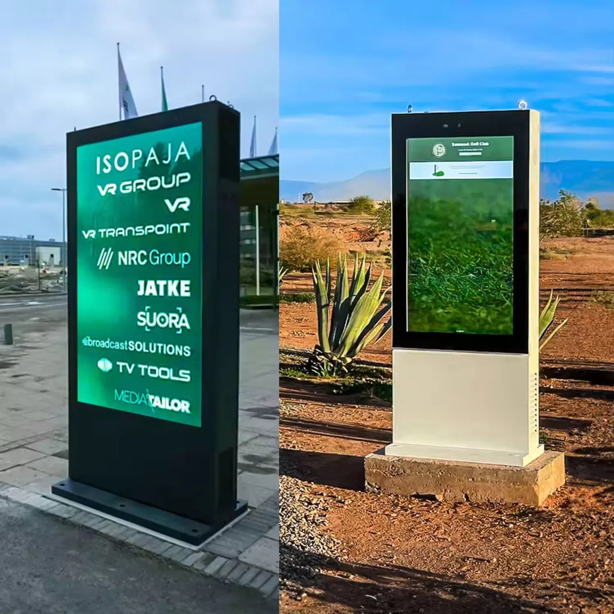 Outdoor Floor Standing LCD Display Advertising Digital Signage HD Dual Screen Totem