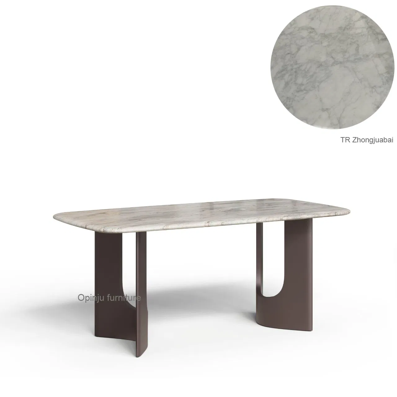 Furniture 005 Chinese Dining Home Furniture Set Restaurant White Natural Marble Home Dining Table