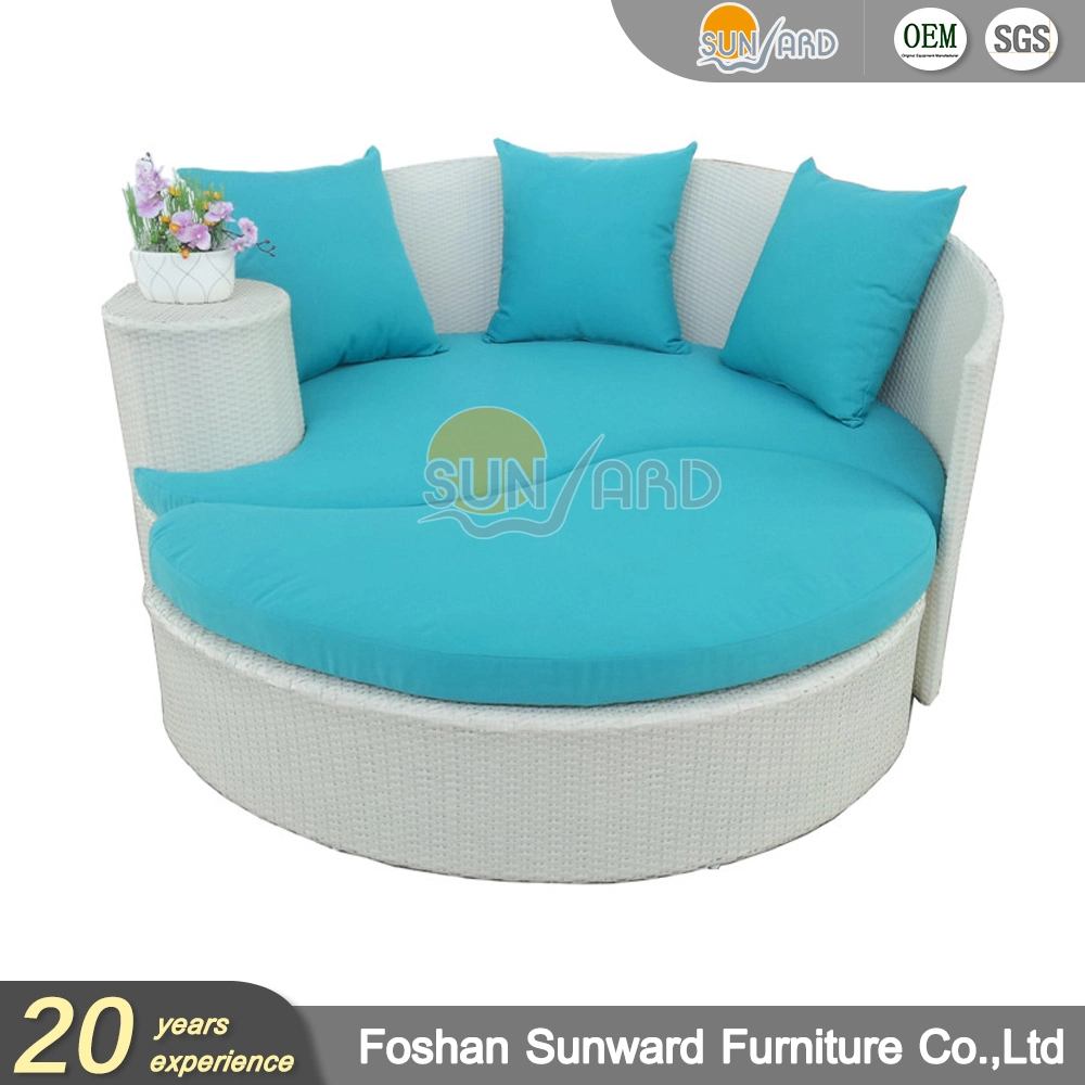 Outdoor UV Resistance Modern Chinese Customized Outdoor Garden Hotel Home Resort Villa Project Balcony Leisure Aluminum PE Wicker Furniture Sofa Daybed
