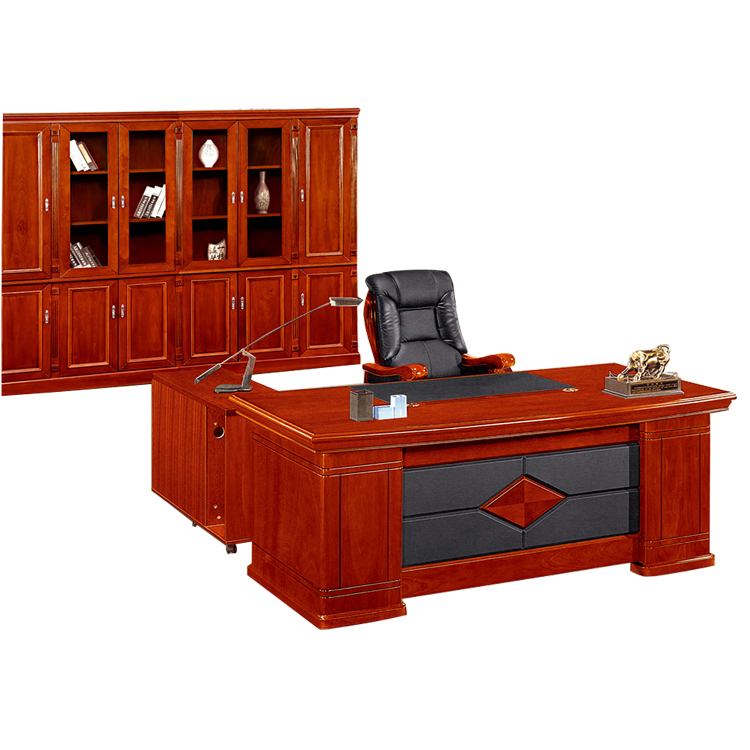 Chinese Style Design Top Grade L Shaped Office Executive Desk (HY-D6218)