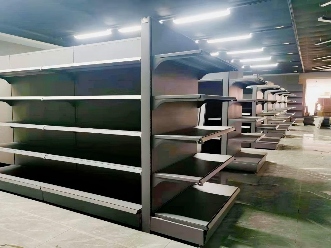 Chinese-Made Double-Sided Metal Heavy-Duty Supermarket Shelves