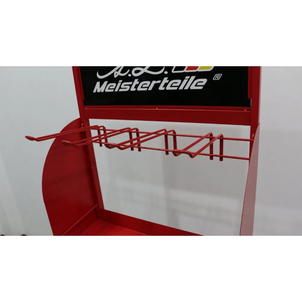Chinese Factory Metal Gondola Floor Display Stand with Adjustable Hooks Shelf