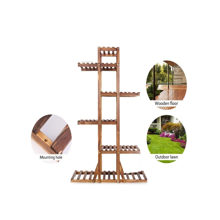New Design Multi-Layer Wooden Plant Stand for Garden Decorative Flower Display Shelf for Plants Flowers