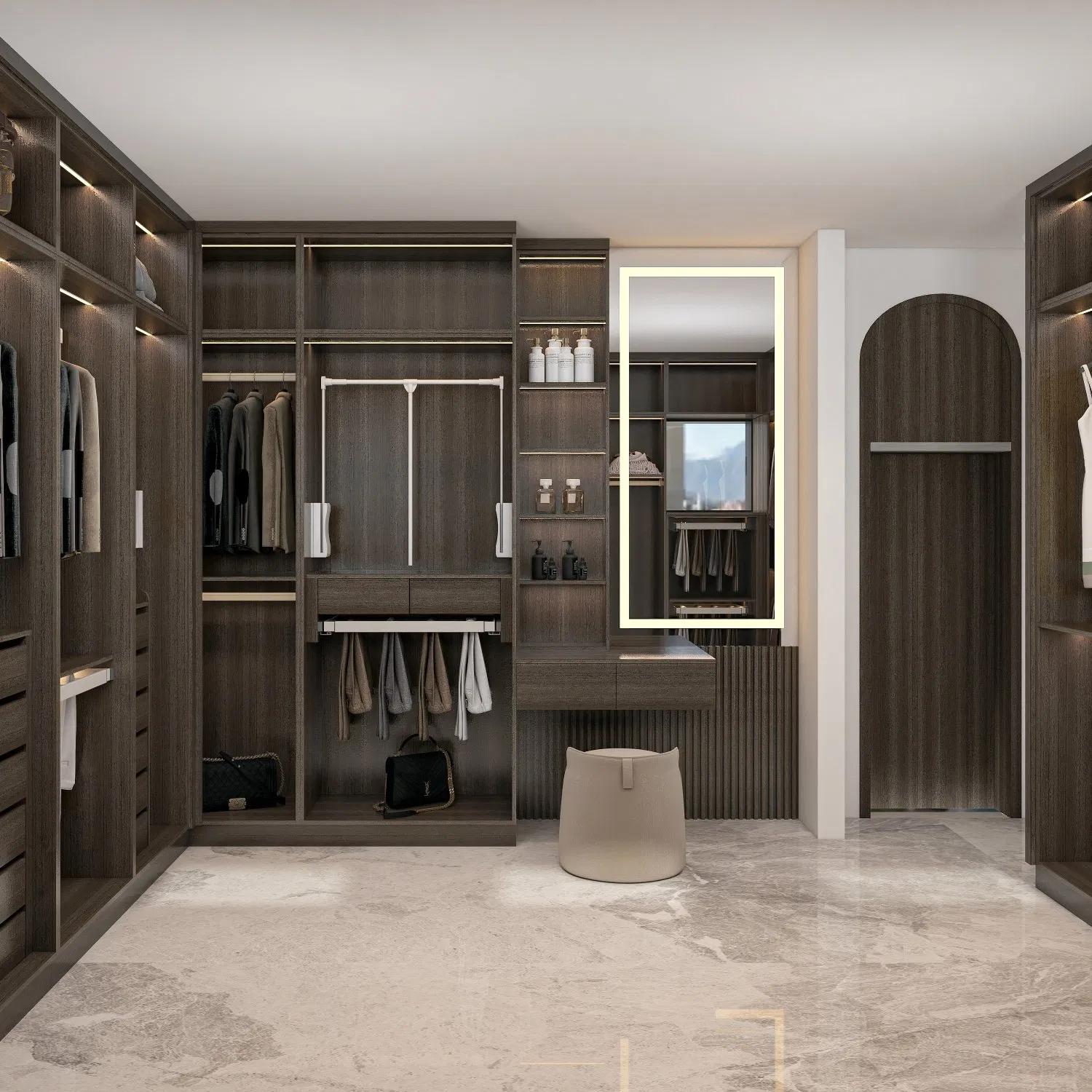 Custom Modern Chinese Simple Cabinet Closet Open Style Hotel Villa Furniture Bedroom Wooden Doors Storage Ideas Wardrobe