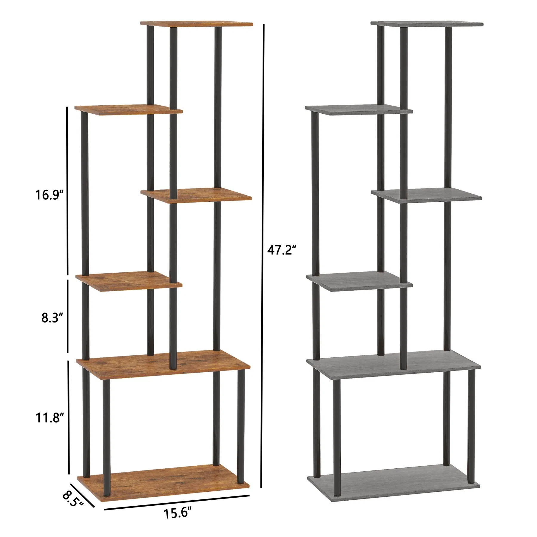 6-Tier Indoor Brown Tall Flower Pot Rack Plant Stand for Home