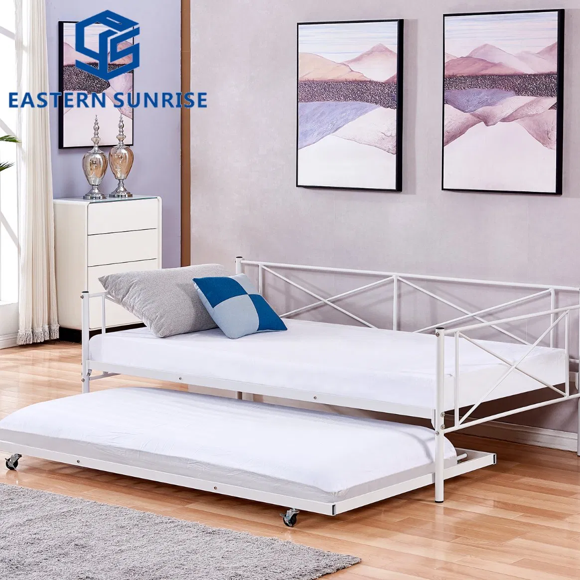 Perfect for Guests or Kids Modern Twin Metal Daybed