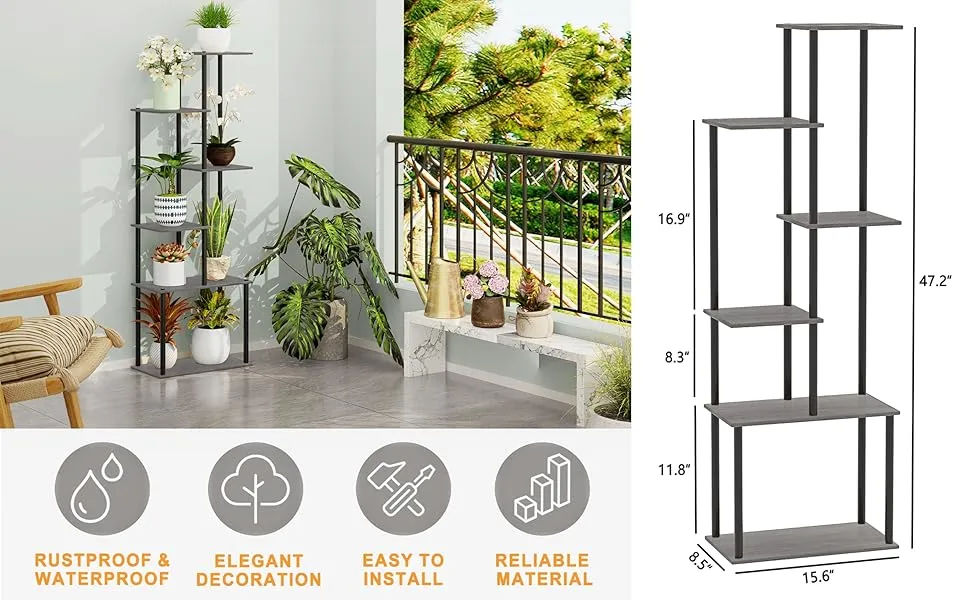Brown Tall Flower Pot Rack