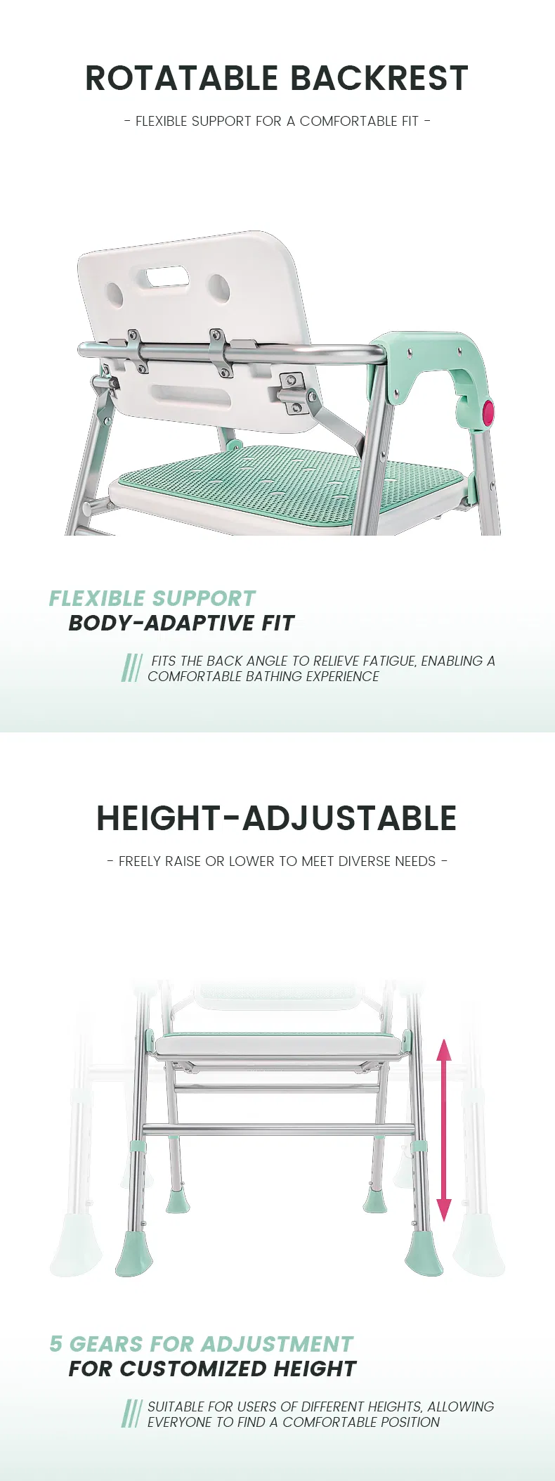 Foldable Shower Chair Feature 2