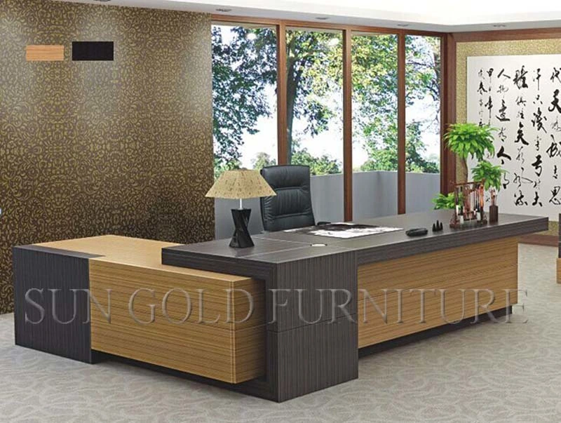 Modern Chinese Office Furniture Panel Black Executive Desk Table