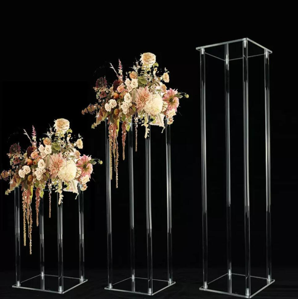 Zucoo Acrylic Flower Stand Centerpiece Acrylic Wedding Flower Pedestal Decorative