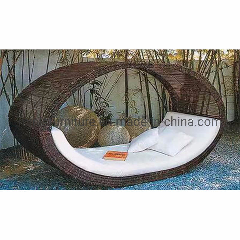 (M-ODSF32) Chinese Outdoor Garden Patio Rattan Furniture Recliner Leisure Day Bed