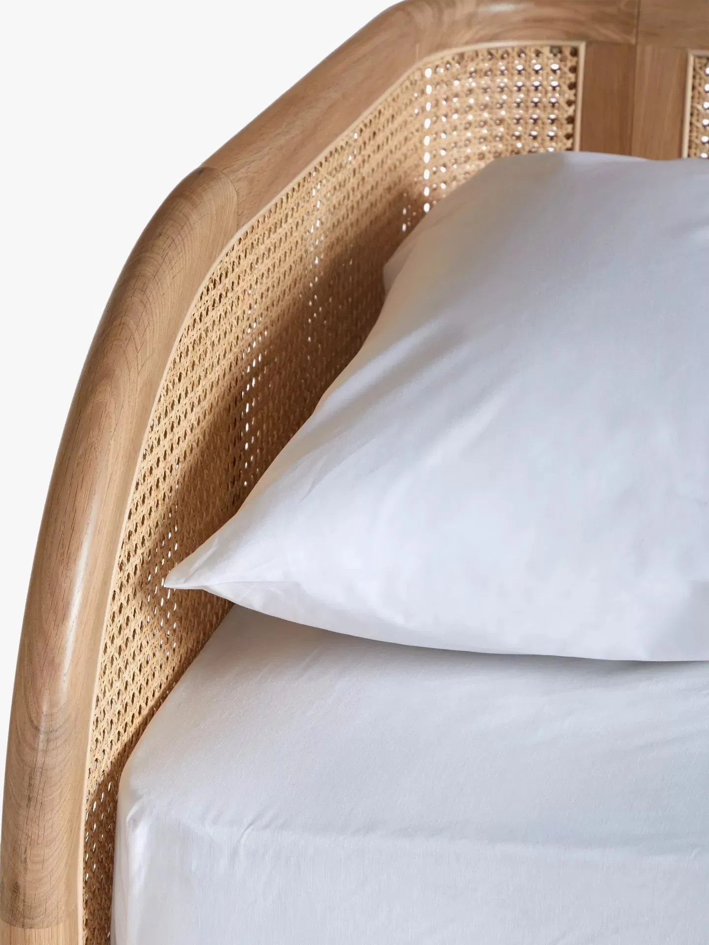 Natural Rattan Sofa Bed, Cane Wrapped Guest Bed, Contemporary Wood Day Bed