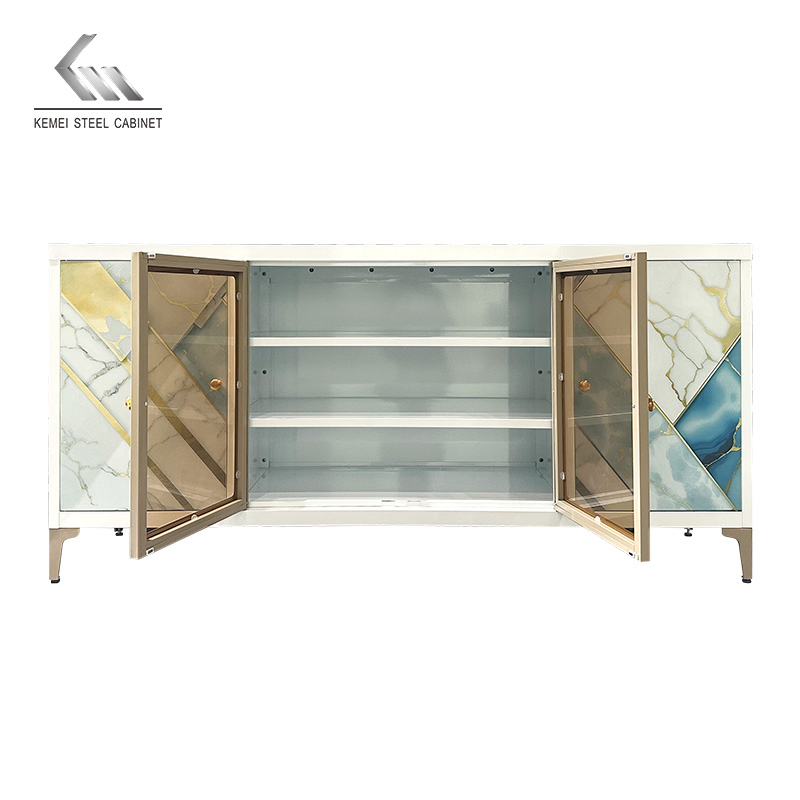 TV Cabinet Stand Steel Sideboard Metal Console Table Living Room Cabinet