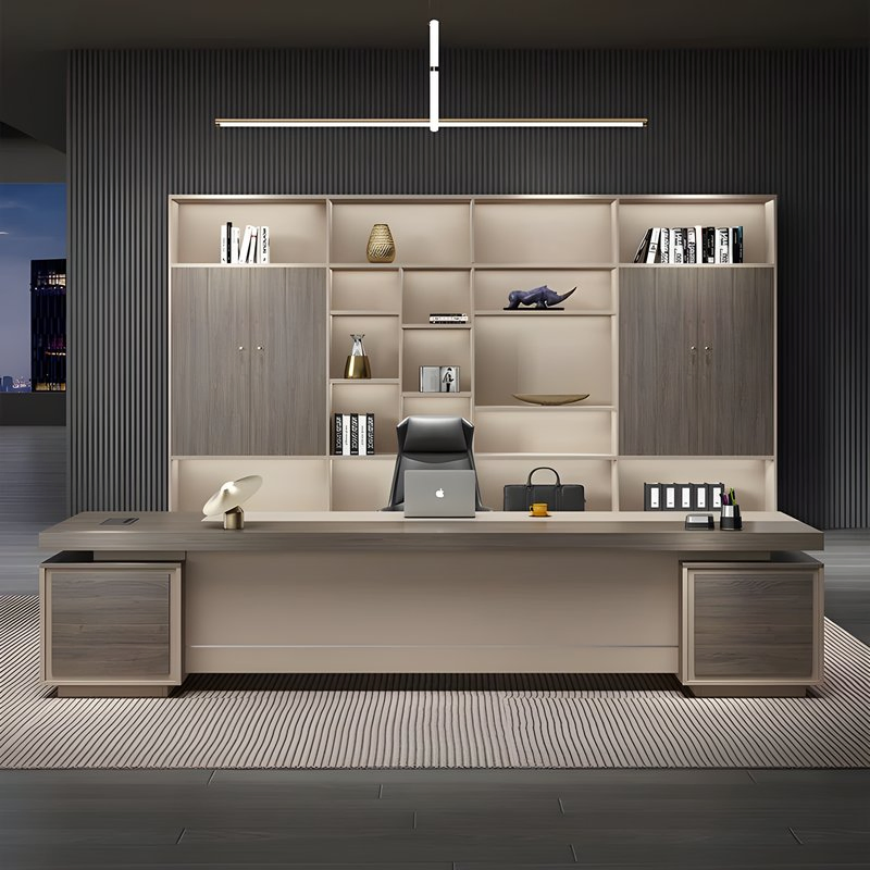 Chinese Suppliers CEO Modern MDF Board Office Table Boss Executive Desk Office Computer Shape L Desk