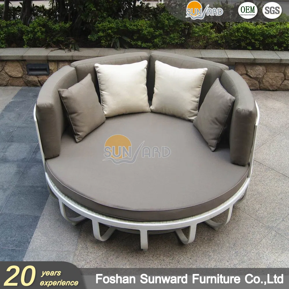 Modern Chinese Customized Outdoor Garden Hotel Home Resort Villa Project Balcony Leisure Aluminum Sofa Daybed Furniture