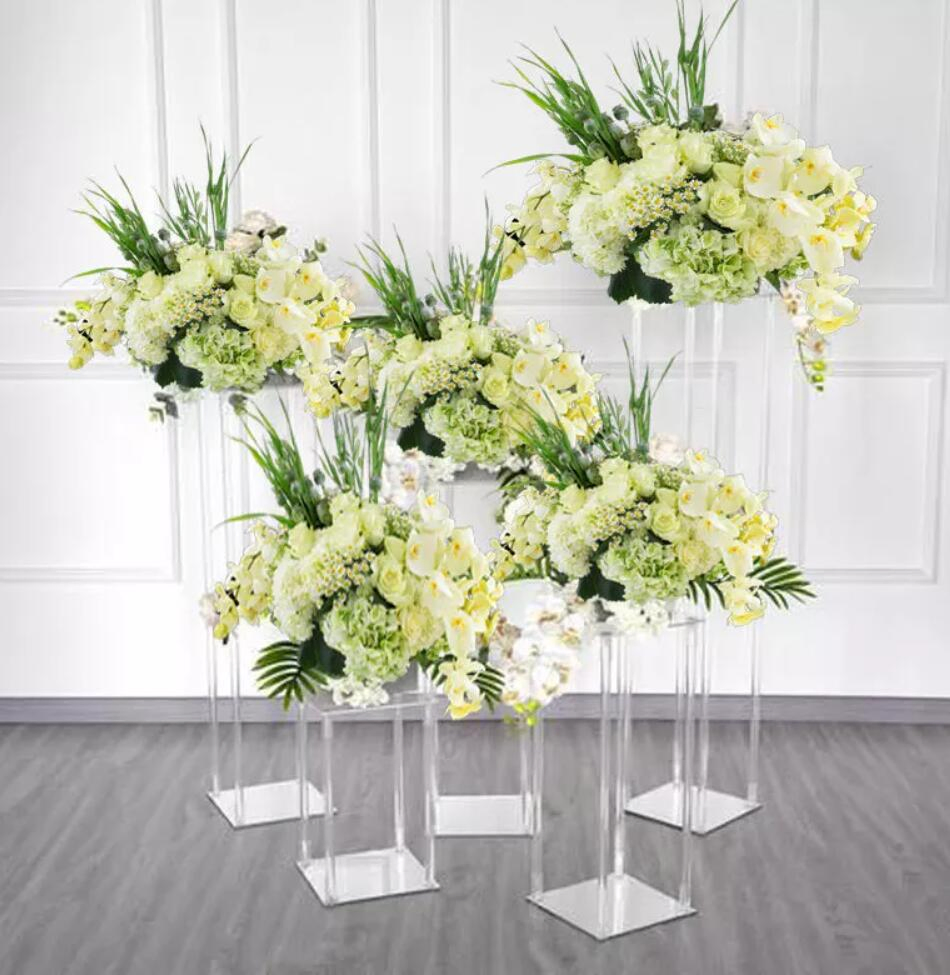 Zucoo Acrylic Flower Stand Centerpiece Acrylic Wedding Flower Pedestal Decorative