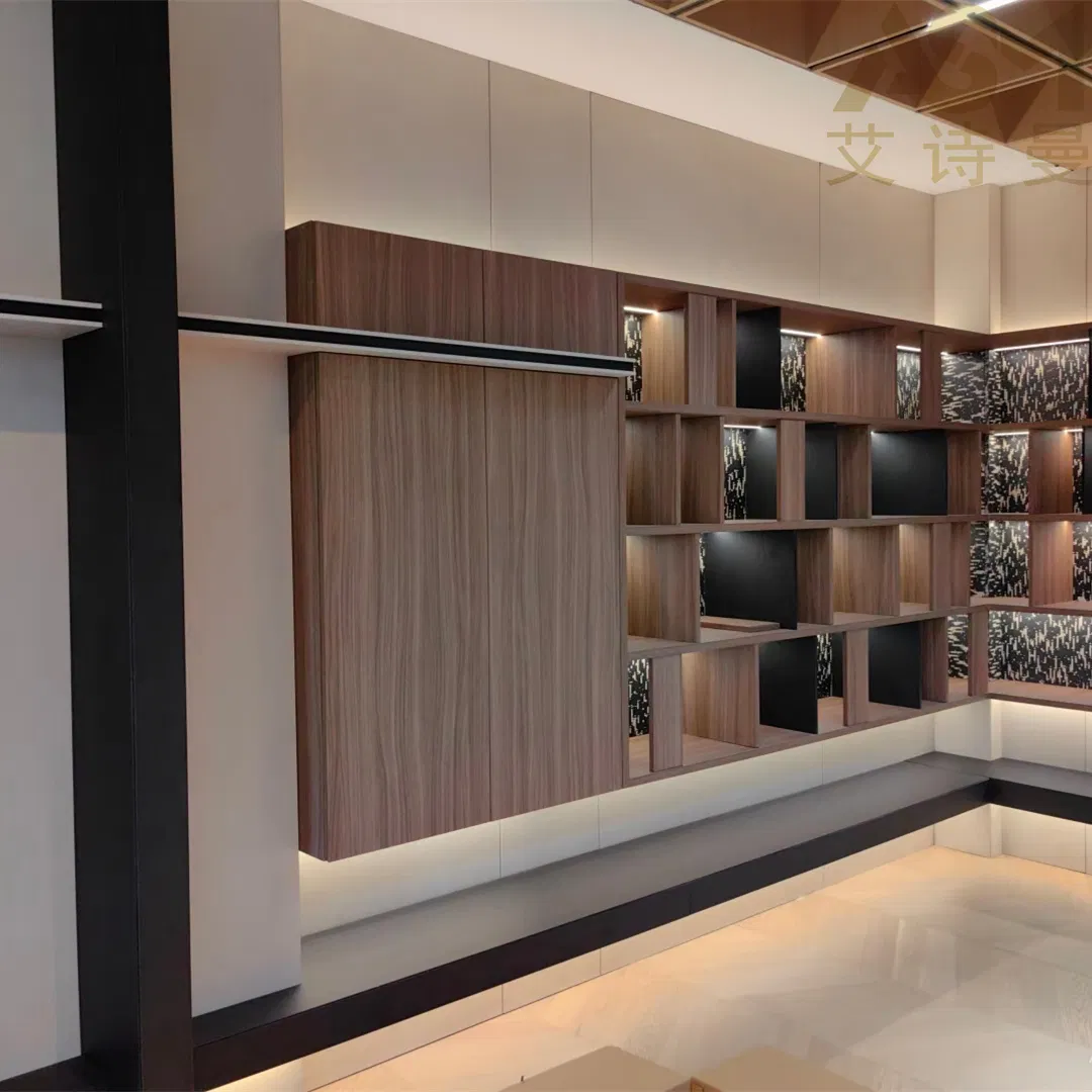 Glass Door Open Illuminated Multi-Layered Storage Library Office Chinese Bookshelf/Bookcase