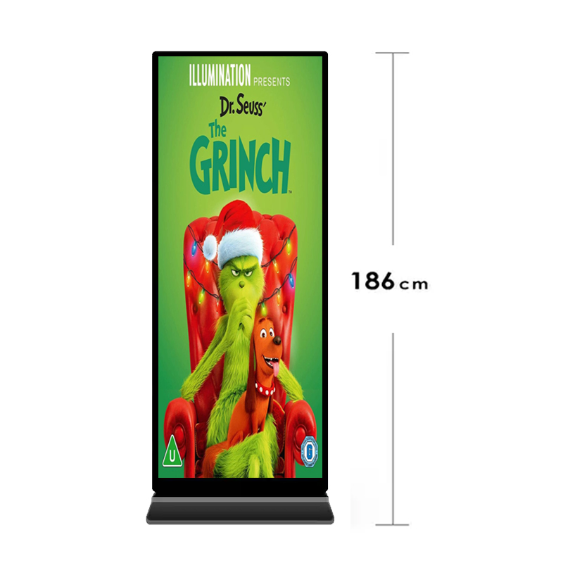 Kingone 55 Inch Floor Free Standing Full Screen Digital Kiosk Capacitive LCD Advertising Display Digital Signage Screen