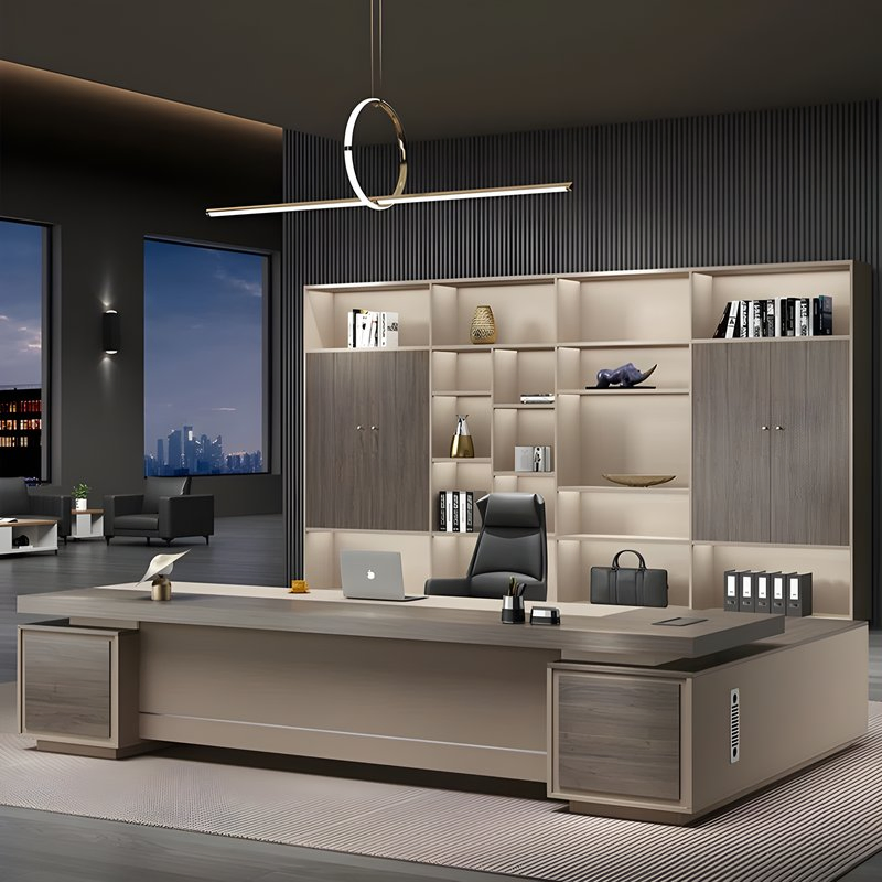 Chinese Suppliers CEO Modern MDF Board Office Table Boss Executive Desk Office Computer Shape L Desk