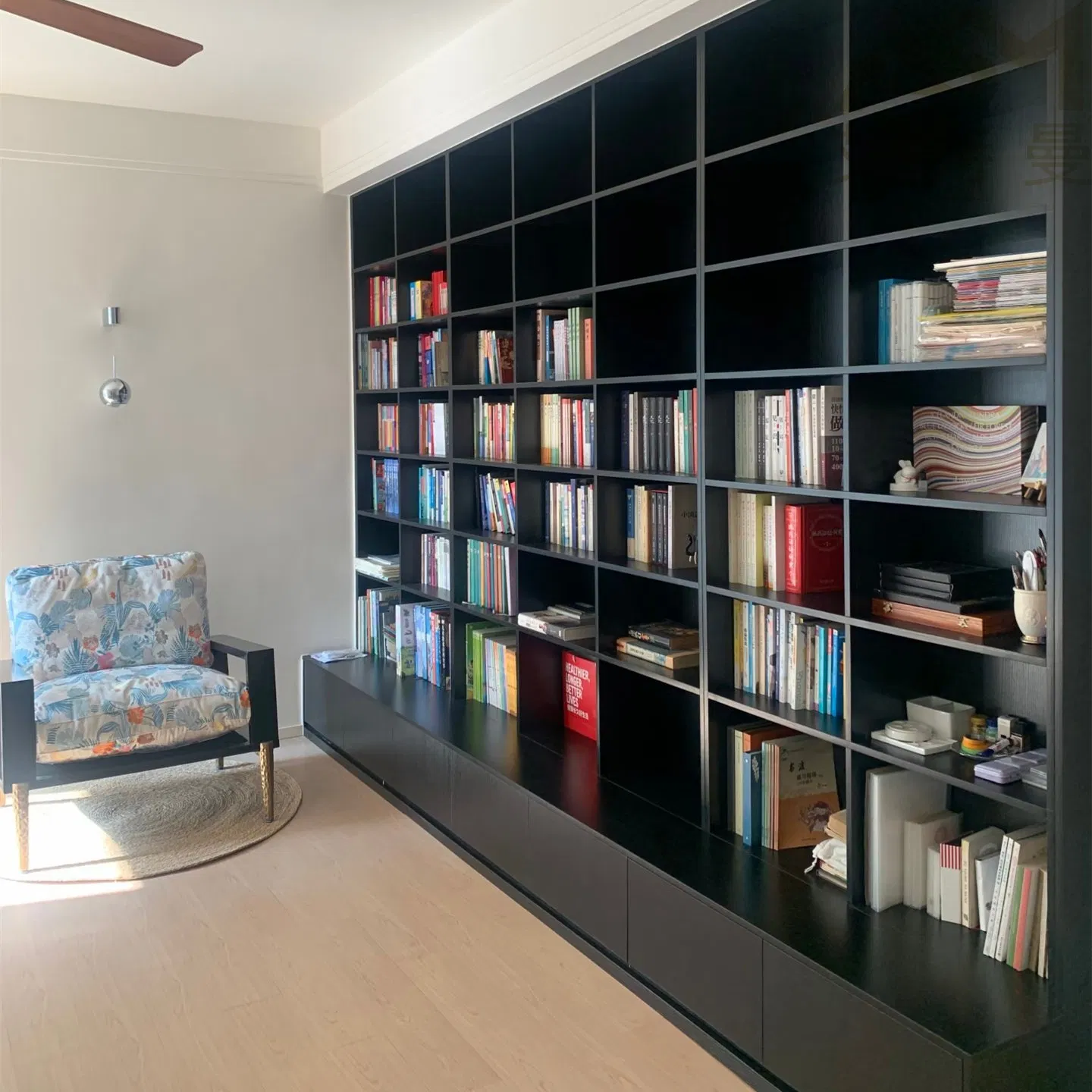 Glass Door Open Illuminated Multi-Layered Storage Library Office Chinese Bookshelf/Bookcase