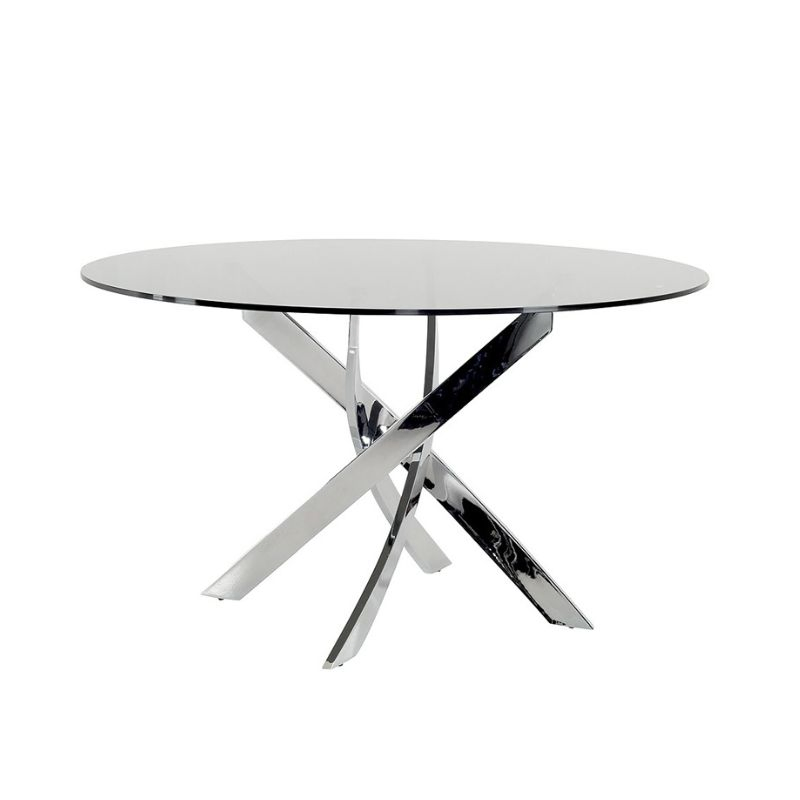 Wholesale Chinese Dining Furniture Simple Design Glass Top Metal Leg Dining Table Restaurant Table