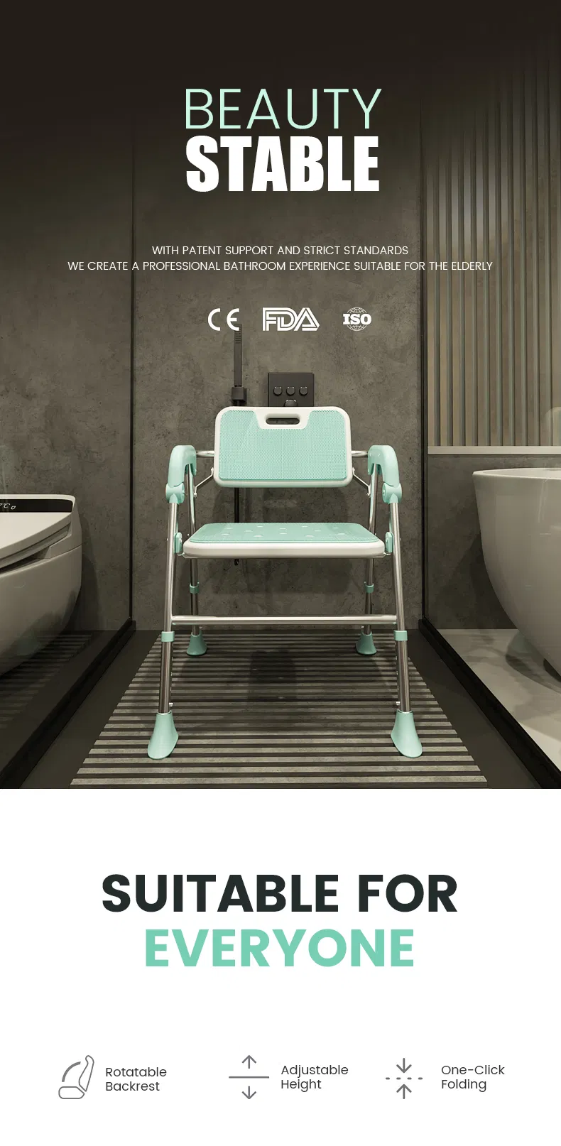 Foldable Shower Chair View 1