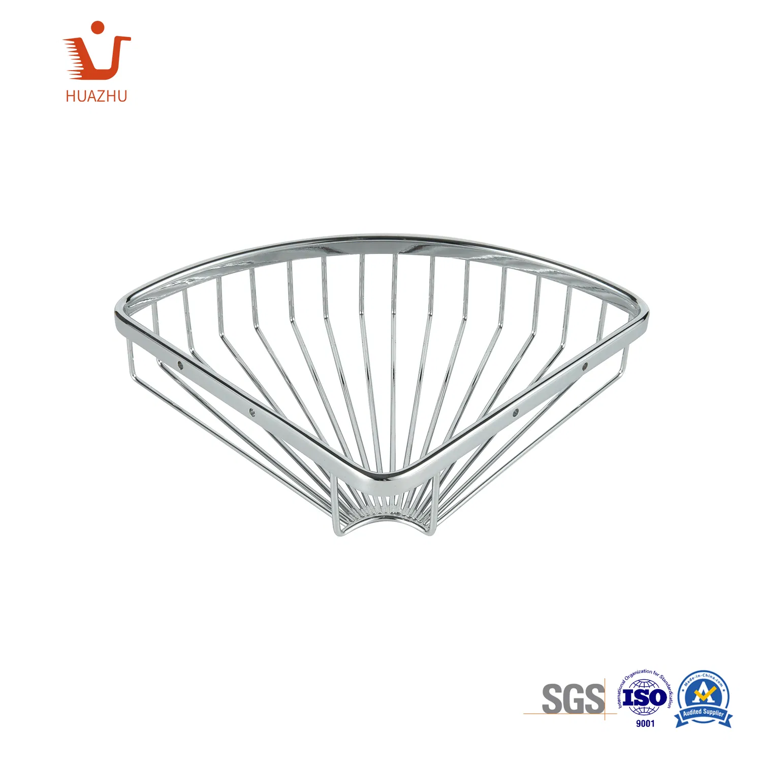Wall Mounted Brass Rack Zinc Alloy Bathroom Corner Basket High Quality Storage Basket SS304 Shower Shelf Chinese OEM Factory