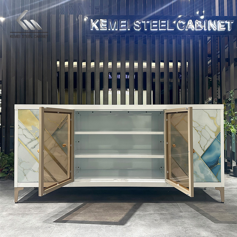 TV Cabinet Stand Steel Sideboard Metal Console Table Living Room Cabinet