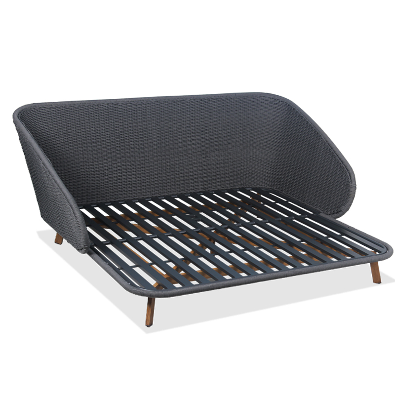 Chinese Leisure Garden Hotel Villa Outdoor Belt Rope Weaving Daybed